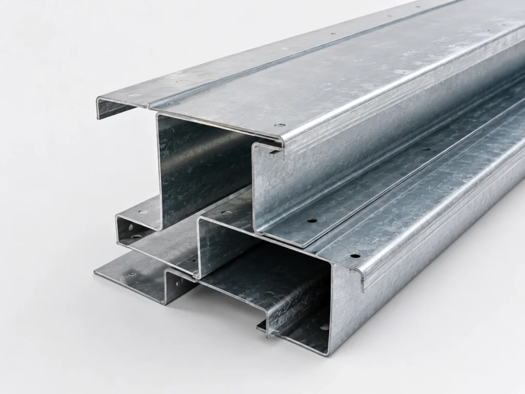 07 C Purlin Galvanized Steel Section Close Up - Premium Structural Steel Component by Welldone Steel