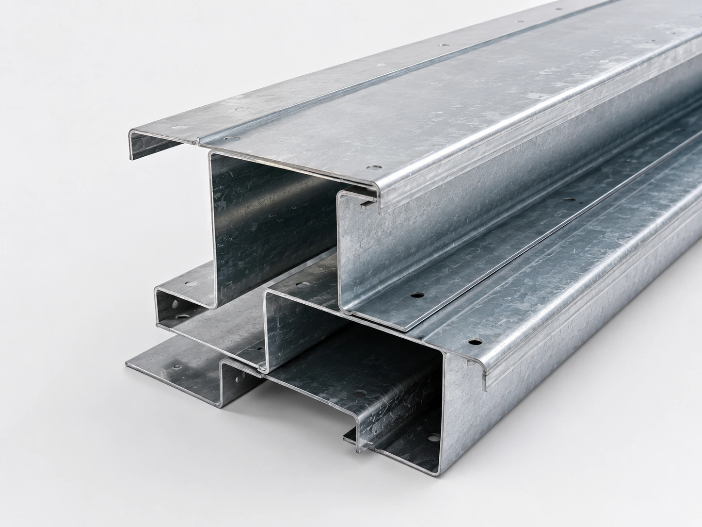 07 C Purlin Galvanized Steel Section Close Up - Premium Structural Steel Component by Welldone Steel