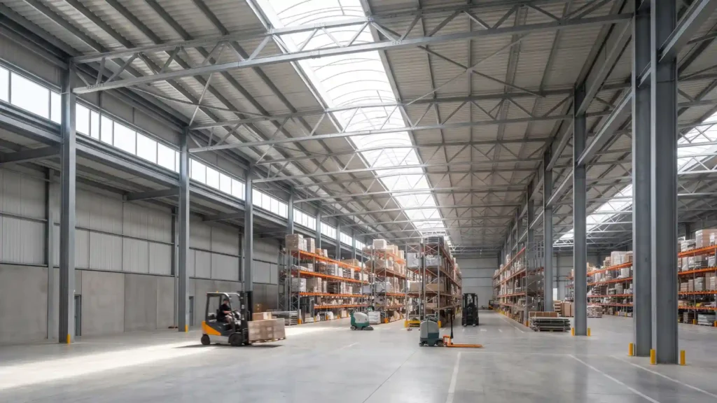 large span steel building interior