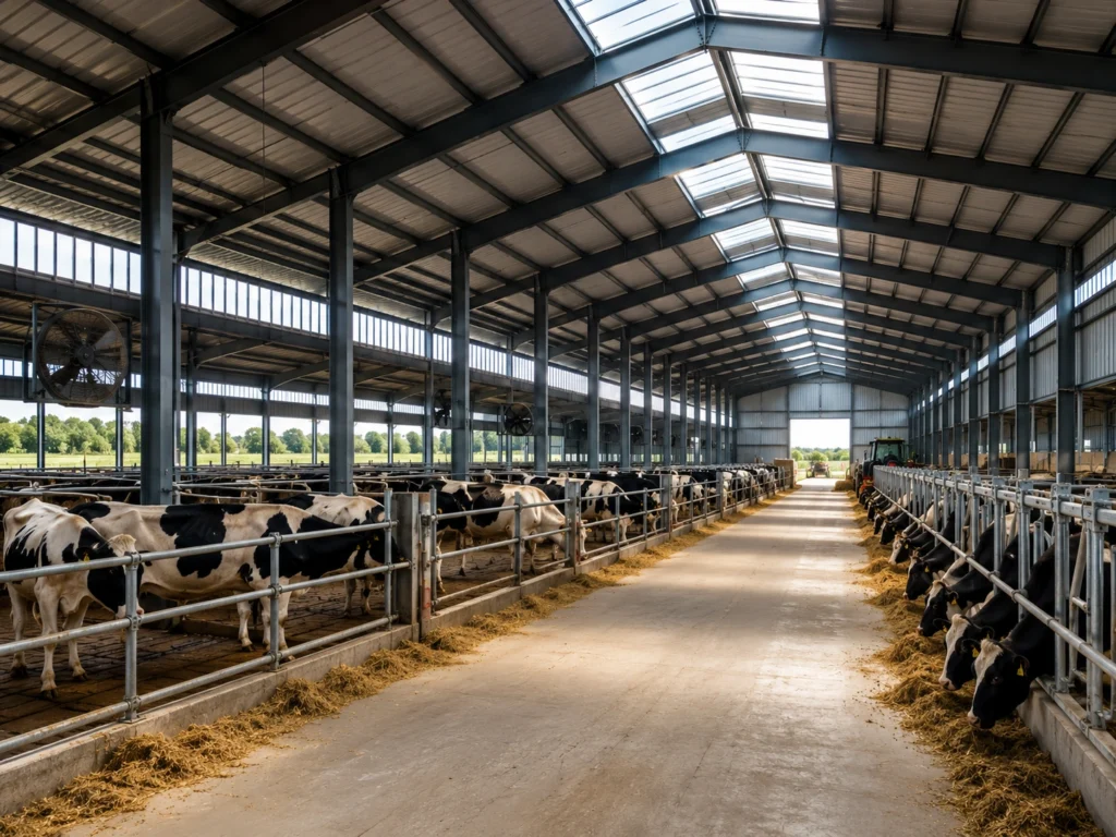 Livestock Farm Building Dairy Barn Interior - Premium Structural Steel Component by Welldone Steel
