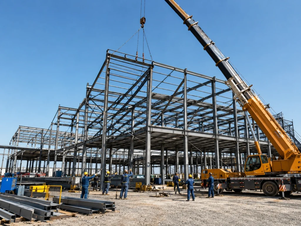 Steel Workshop Building Installation Construction Site - Premium Structural Steel Component by Welldone Steel