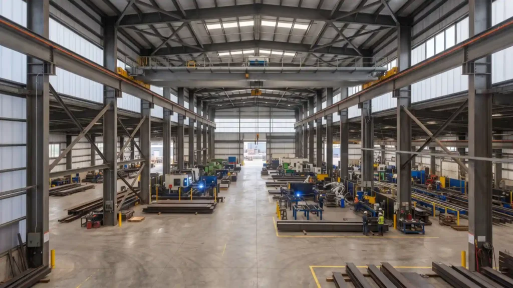 Modern steel factory building interior layout