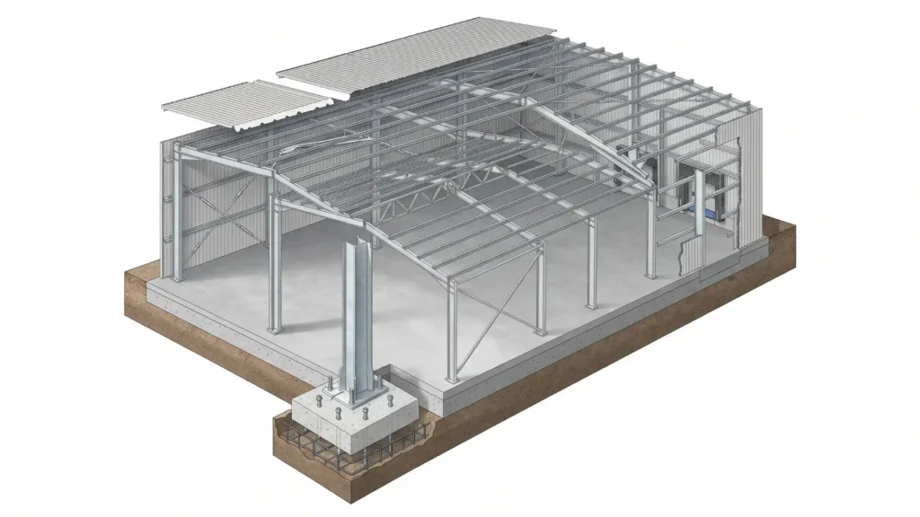 Steel warehouse structure components