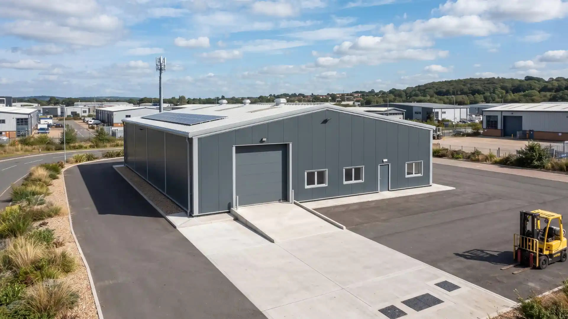 Prefabricated steel workshop building for industrial use