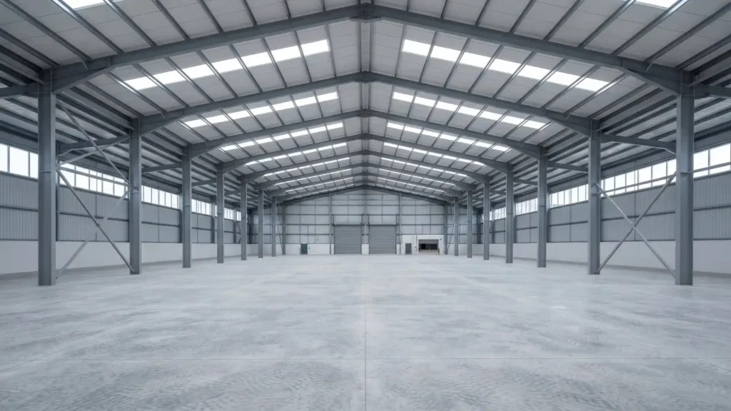 Clear span steel structure frame