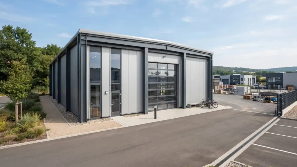 modern steel workshop building for industrial use