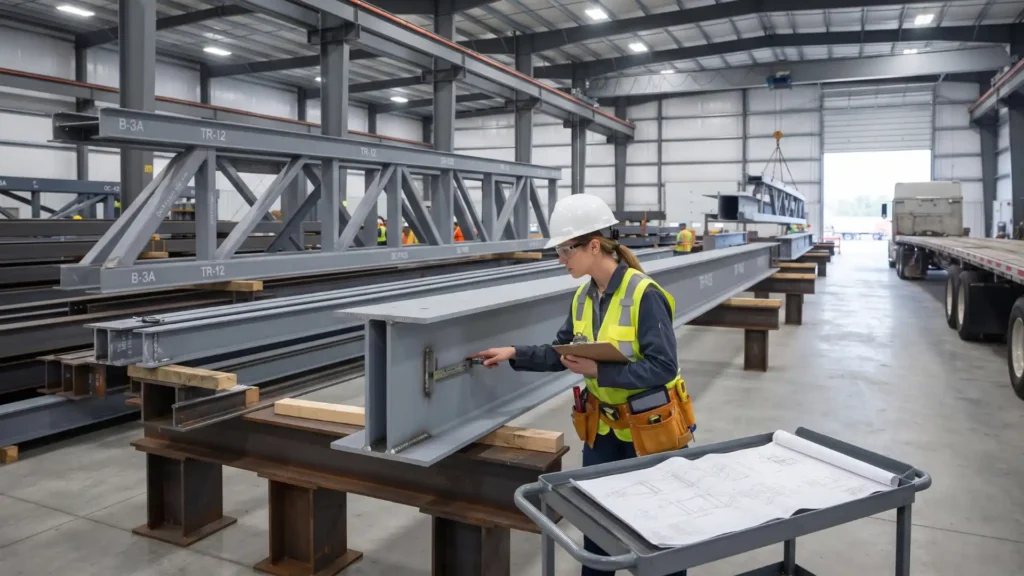 steel building components quality inspection before shipment