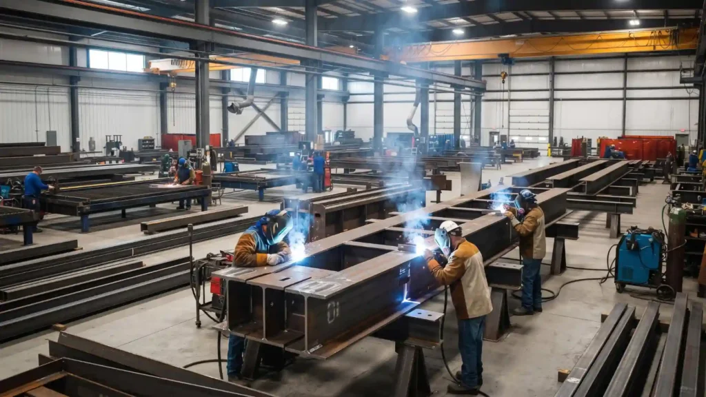 steel factory building steel fabrication process